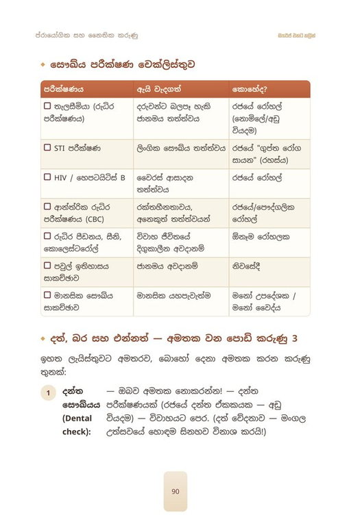 පොතේ පිටුව — සෞඛ්‍ය පරීක්ෂණ